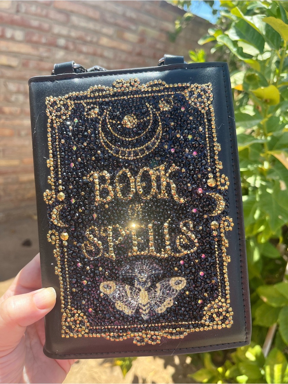 Black Embellished 'Book of Spells' Crossbody Bag